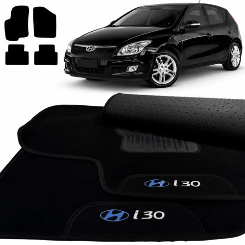 TAPETES CARPETE PRETO i30 2009 A 2012 4 PEÇAS
