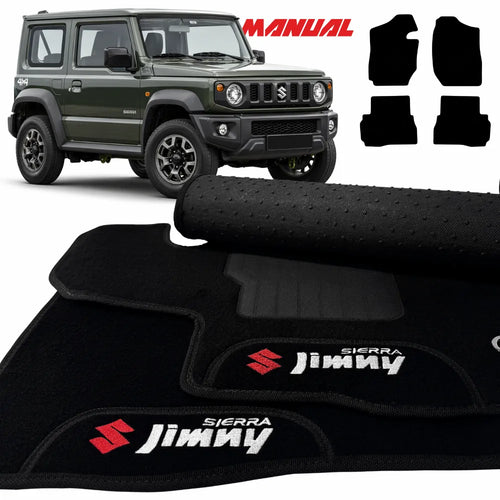 TAPETES CARPETE PRETO JIMNY SIERRA MANUAL 2020 A 2025 4 PEÇAS