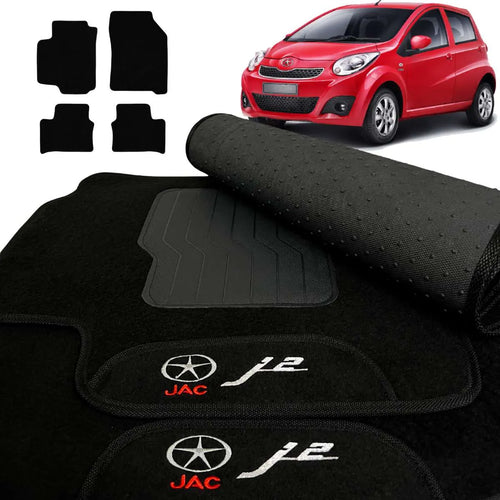 TAPETE CARPETE JAC J2 2012 A 2016 PRETO 4 PEÇAS