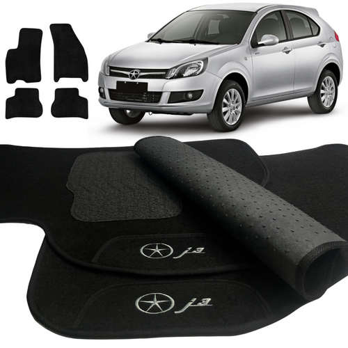 TAPETE CARPETE JAC J3 2011 A 2018 PRETO 4 PEÇAS