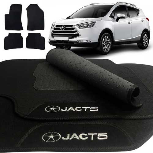TAPETE CARPETE JAC T5 2015 A 2019 PRETO 4 PEÇAS