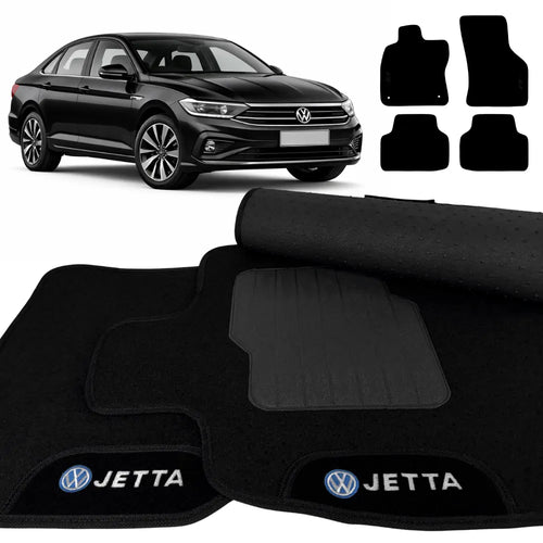 TAPETES CARPETE PRETO JETTA 2018 A 2025 4 PEÇAS