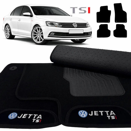 TAPETES CARPETE PRETO JETTA TSI 2011 A 2017 4 PEÇAS