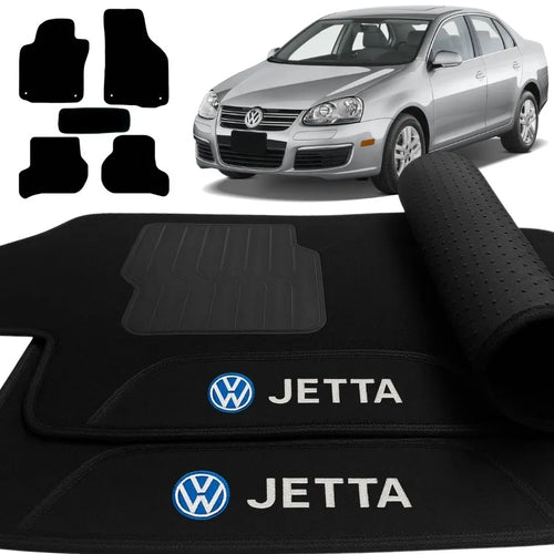 TAPETES CARPETE JETTA 2007 A 2010 PRETO 5 PEÇAS