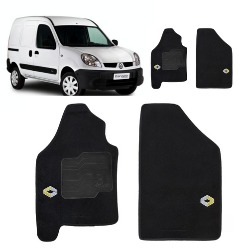 TAPETE CARPETE KANGOO 1997 A 2015 PRETO 2 PEÇAS