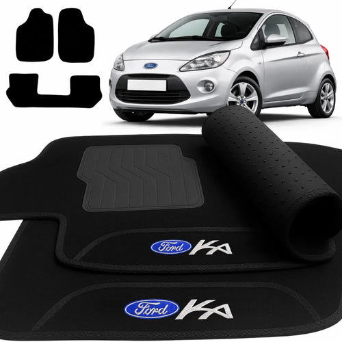 TAPETES CARPETE PRETO FORD KA 1996 A 2013 3 PEÇAS
