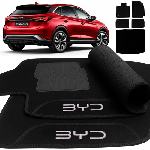 KIT TAPETES CARPETE PRETO INTERNOS + PORTA-MALAS BYD KING 2023 A 2025
