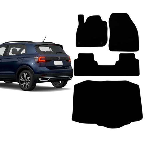KIT TAPETES CARPETE PORTA MALAS + INTERNOS T-CROSS 2018 A 2026