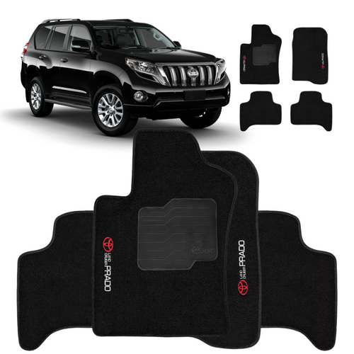 TAPETE CARPETE LAND CRUISER PRADO 2003 A 2009 PRETO 4 PEÇAS