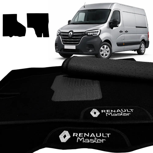 TAPETES CARPETE PRETO RENAULT MASTER 2010 A 2022 2 PEÇAS