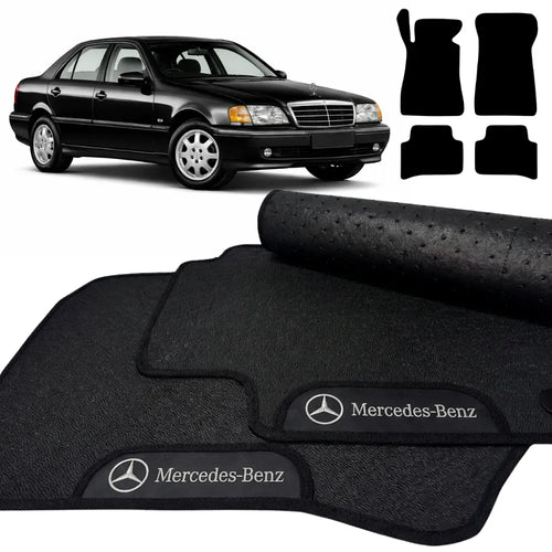 TAPETES BORRACHA PREMIUM MERCEDES CLASSE C W202 1993 A 2000 4 PEÇAS
