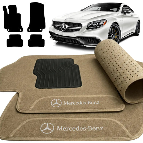 TAPETE CARPETE BEGE MERCEDES C180, C200 E C250 2014 A 2019 4 PEÇAS
