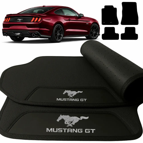 TAPETES BORRACHA PREMIUM MUSTANG GT 2019 A 2022 4 PEÇAS