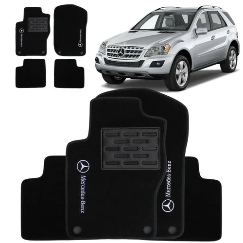 TAPETE CARPETE MERCEDES ML350 2006 A 2011 PRETO 4 PEÇAS