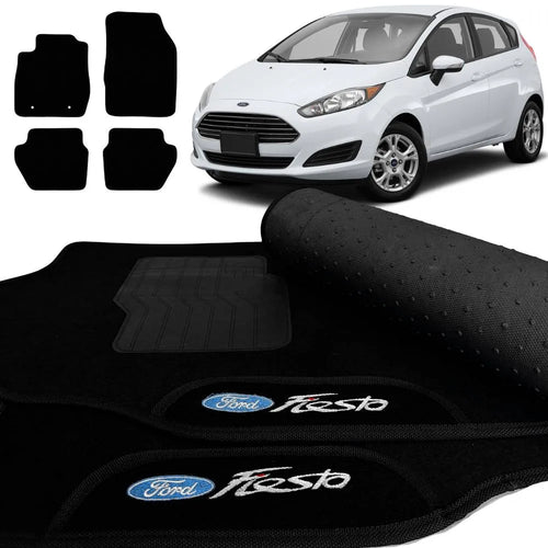 TAPETE CARPETE NEW FIESTA 2015 A 2024 PRETO 4 PEÇAS