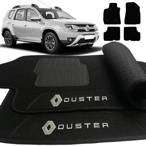TAPETE CARPETE RENAULT DUSTER 2016 A 2019 PRETO 4 PEÇAS