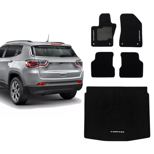 KIT TAPETES CARPETE PORTA MALAS + INTERNOS COMPASS 2016 A 2025
