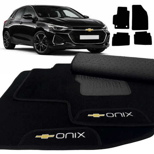 TAPETES CARPETE PRETO ONIX HATCH 2020 A 2026 4 PEÇAS