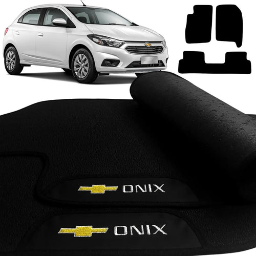 TAPETE BORRACHA PREMIUM ONIX 2012 A 2019 3 PEÇAS