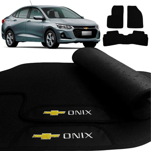 TAPETE BORRACHA PREMIUM ONIX SEDAN 2020 A 2026 3 PEÇAS