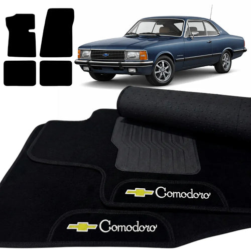 TAPETES CARPETE PRETO OPALA COMODORO 1980 A 1993 4 PEÇAS