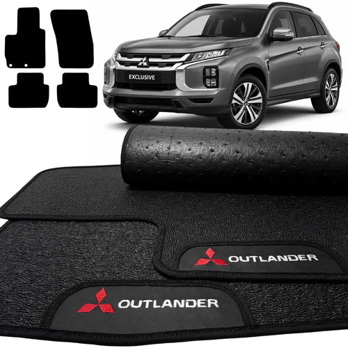 TAPETES BORRACHA PREMIUM MITSUBISHI OUTLANDER 2014 A 2025 4 PEÇAS