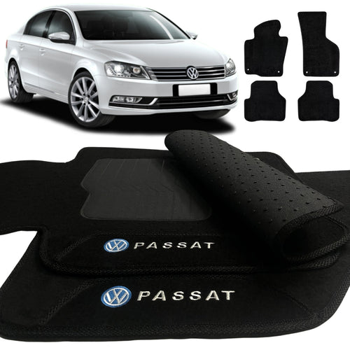TAPETE CARPETE PRETO PASSAT B7 2011 A 2014 4 PEÇAS