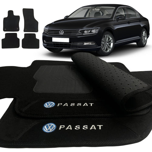 TAPETE CARPETE PRETO PASSAT B8 2015 A 2024 4 PEÇAS