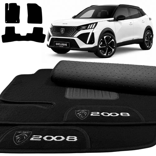 TAPETES CARPETE PRETO PEUGEOT 2008 2022 A 2024 3 PEÇAS