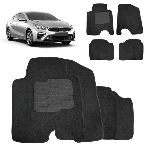 TAPETE CARPETE KIA CERATO 2014 A 2019 PRETO 4 PEÇAS