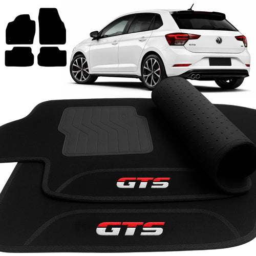 TAPETES CARPETE PRETO POLO GTS 2018 A 2025 4 PEÇAS