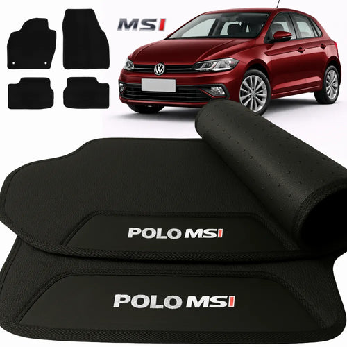 TAPETES BORRACHA PREMIUM POLO MSI 2018 A 2024 4 PEÇAS