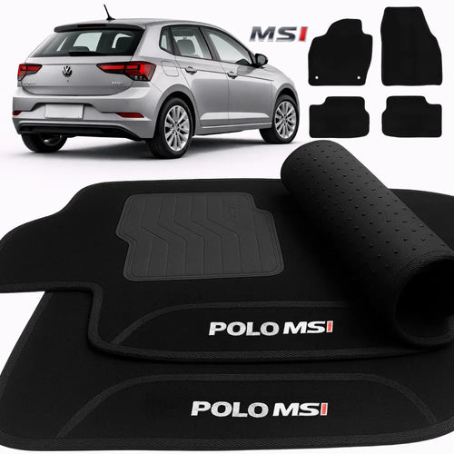 TAPETES CARPETE PRETO POLO MSI 2018 A 2024 4 PEÇAS
