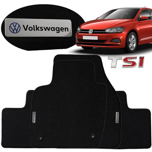 TAPETE BORRACHA TAG INOX POLO TSI 2018 A 2026 4 PEÇAS