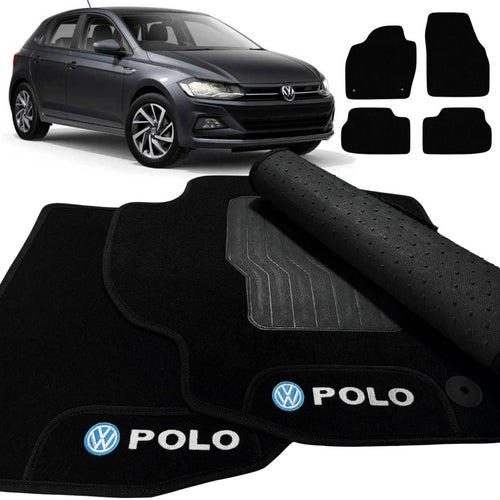 TAPETE CARPETE POLO 2018 A 2026 PRETO 5 PEÇAS