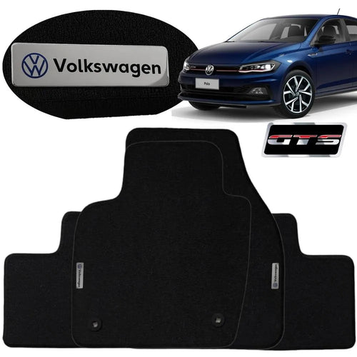 TAPETE BORRACHA TAG INOX POLO GTS 2018 A 2025 4 PEÇAS