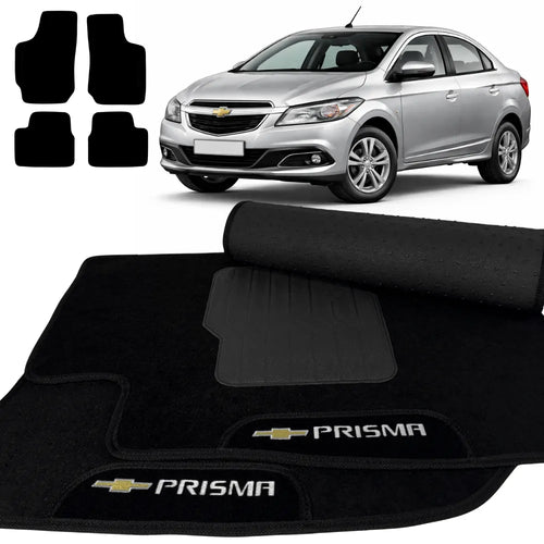 TAPETES CARPETE PRETO PRISMA 2006 A 2012 4 PEÇAS