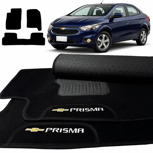 TAPETES CARPETE PRETO PRISMA 2013 A 2024 3 PECAS