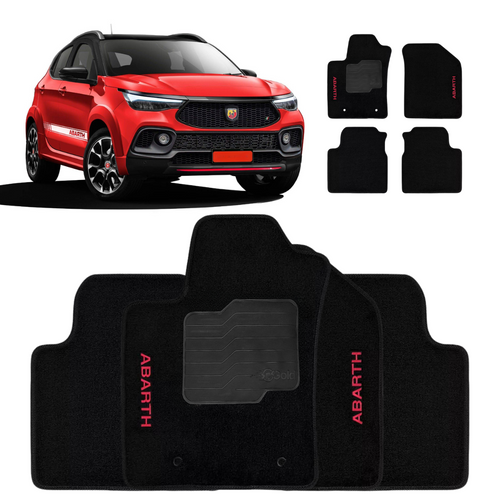 TAPETE CARPETE PULSE ABARTH 2021 A 2026 PRETO 4 PEÇAS
