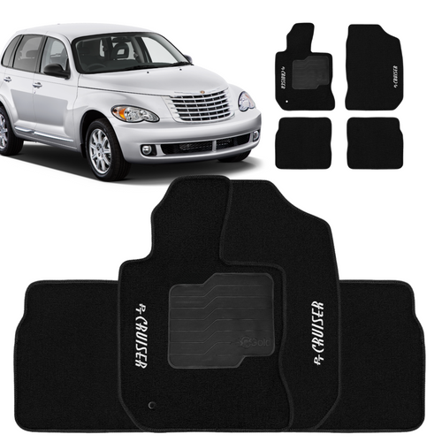 TAPETES CARPETE PRETO CHRYSLER PT CRUISER 2001 A 2010 4 PEÇAS