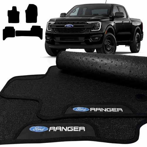 TAPETES BORRACHA PREMIUM RANGER 2023 A 2025 CABINE DUPLA 4 PEÇAS