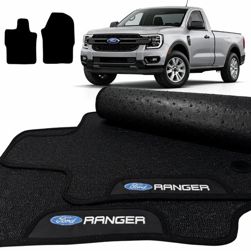 TAPETES BORRACHA PREMIUM RANGER 2023 A 2025 CABINE SIMPLES 2 PEÇAS
