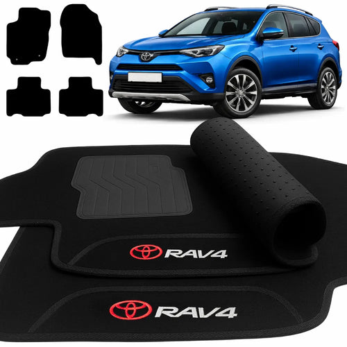 TAPETE CARPETE PRETO TOYOTA RAV4 2013 A 2018 4 PEÇAS