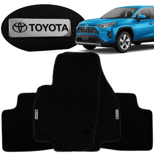 TAPETE BORRACHA TAG INOX RAV4 2013 A 2018 3 PEÇAS