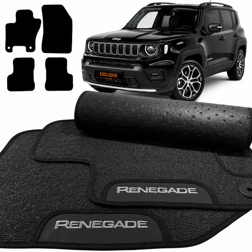 TAPETES BORRACHA PREMIUM JEEP RENEGADE 2015 A 2026 4 PEÇAS