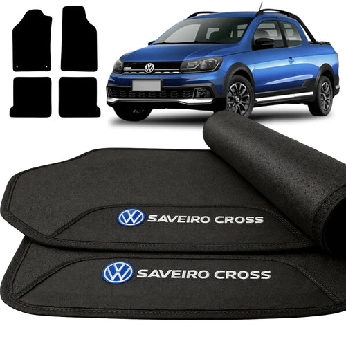TAPETE BORRACHA PREMIUM SAVEIRO CROSS 2019 A 2023 4 PEÇAS