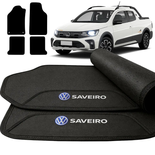 TAPETE BORRACHA PREMIUM SAVEIRO EXTREME 2024 A 2025 4 PEÇAS