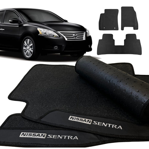 TAPETE BORRACHA PREMIUM SENTRA 2014 A 2022 3 PEÇAS