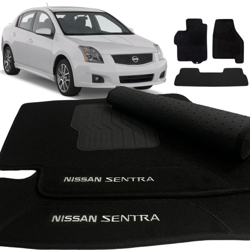 TAPETE CARPETE SENTRA 2007 A 2013 PRETO 3 PEÇAS