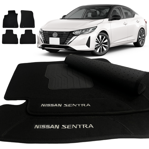 TAPETE CARPETE SENTRA 2023 A 2025 PRETO 4 PEÇAS